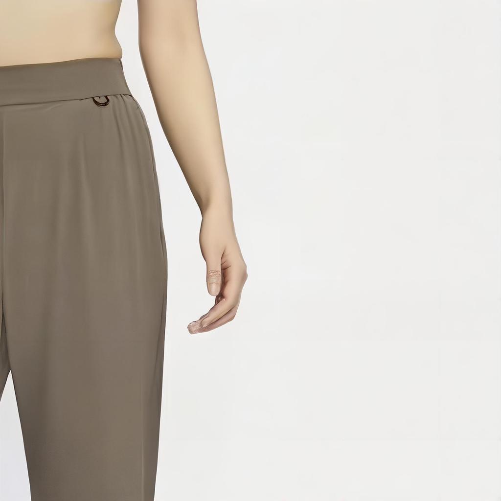 Nike Pantalones casuales Dri-Fit cómodos transpirables suaves de corte holgado para mujer parte inferior gris mineral HQ0236-004