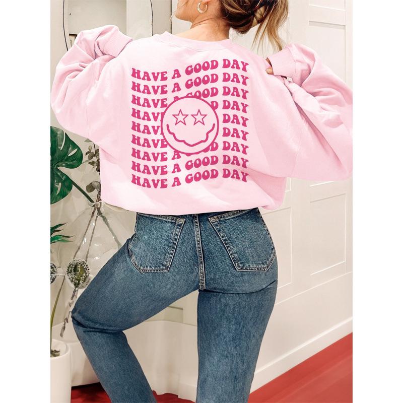 2025 "Have a Good Day" Back Print Round Neck Hoodie - New Hot Selling Trend