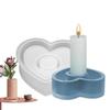 Candle Holder Silicone Mold 3D Heart/Star/Round Candlestick Holder Casting Mould Concrete Resin Molds Rod Taper Candle Holder