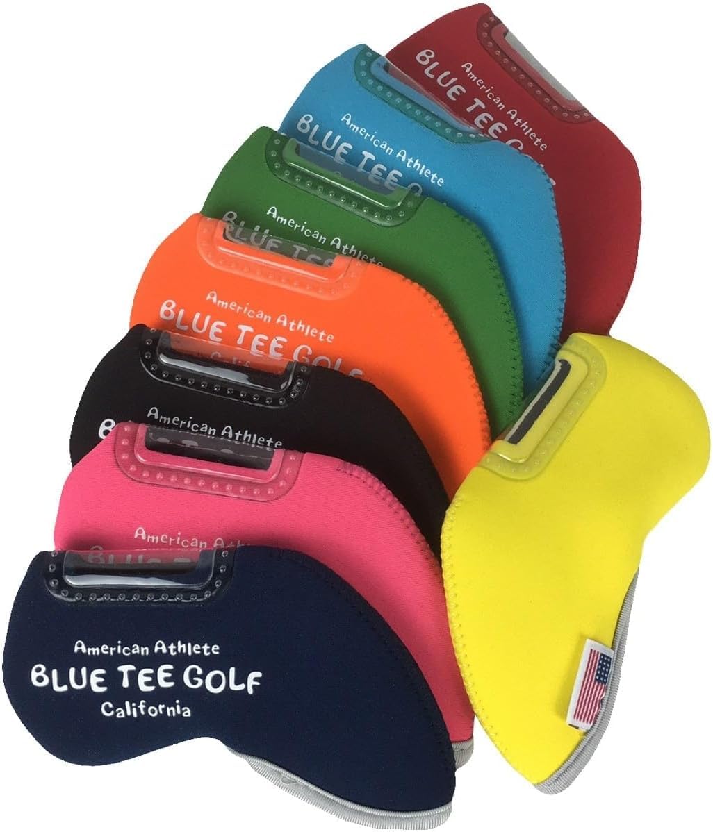 

Blue Tee Golf Iron Covers Name Print Set of 8 Stretch Material 8 [Windowed Type] [Colors 8] (Multi-Color (Name Print))
