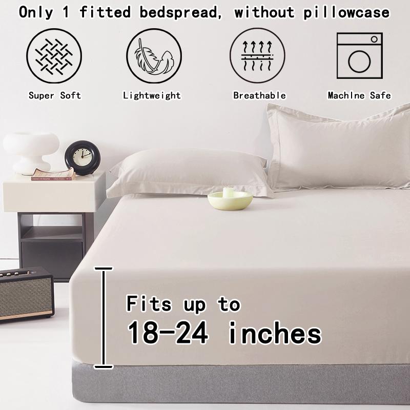 1 Ultra-tiefe Spannbettwäsche, Schlafzimmer Reine Weiße Matte Bettwäsche, Weiche Und Atmungsaktive Bettwäsche (Geeignet für 45-60 cm Matratzen)