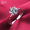 Fashion Classic High Simulation Six-claw Ring Personality Ladies Zircon Single Diamond Ring Jewelry