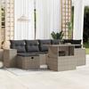 VidaXL Garden Lounge Set with Cushions 7 Pcs Light Grey Wicker 3275302