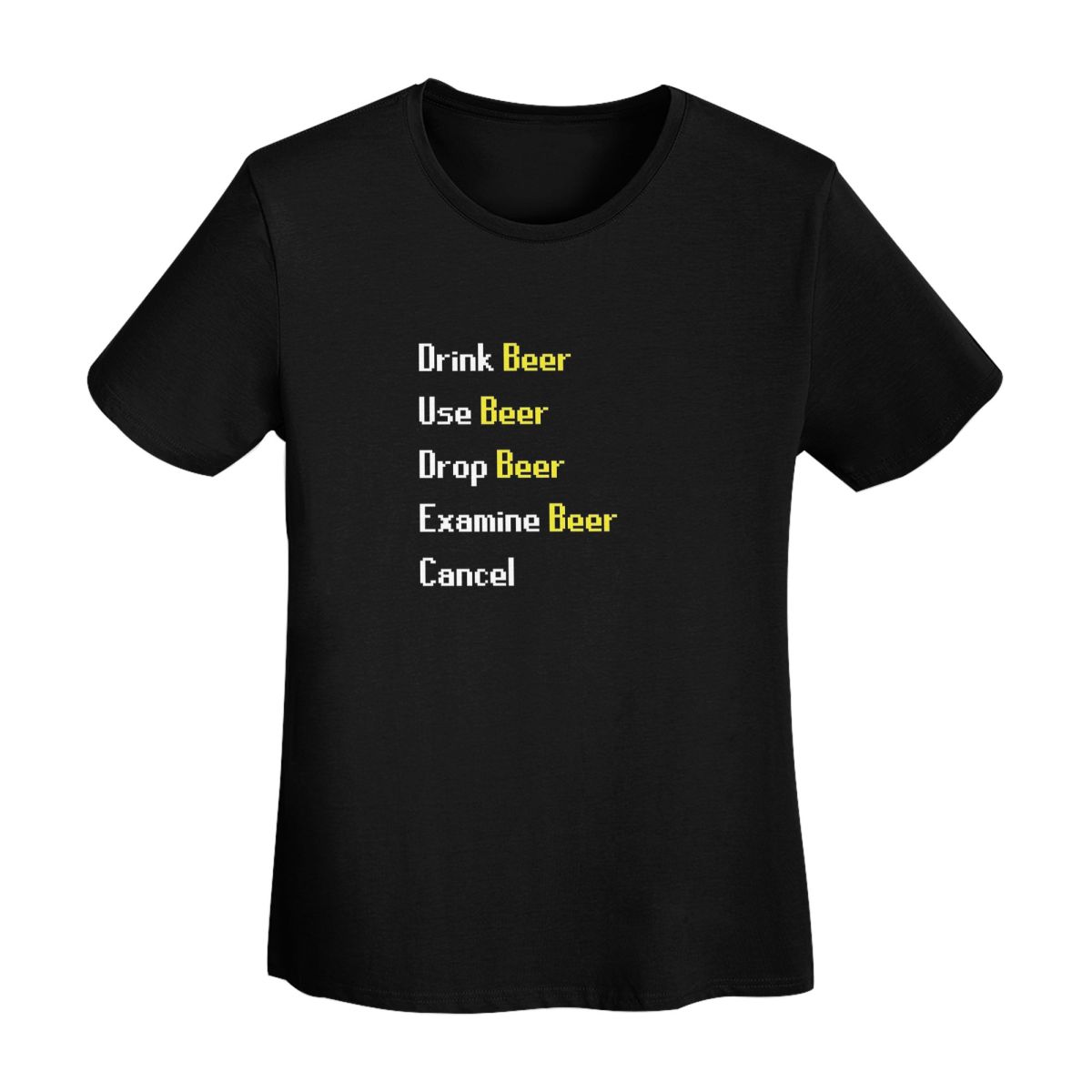 

Runescape Beer Interaction TShirt Women Short Sleeve T Shirts Crew Neck Streetwear Cotton Summer Tees Streetwear 4XL