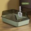 Standard-Katzentoilette mit großem Fassungsvermögen, 18 l – rechteckige Katzentoilette aus Polypropylen mit hohem Zaun und Schaufel – Geruchsisolierung und Sandverhinderung