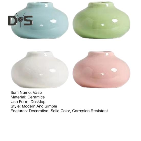 Mini-Keramikvase, einfarbig, glasierte Blumenvase, Schreibtischdekor, Miniatur-Knospenvase für kleine Hydrokulturpflanzen, Blumen, Büro, Wohnzimmer, Schlafzimmer