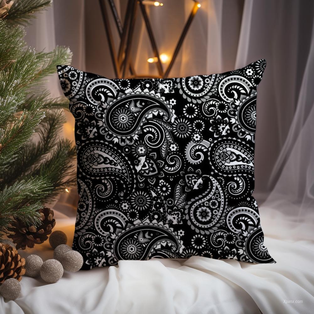 Painted Design P-PaisleyS Cushion Cover Premium Comfort Reversible Pillow Cove -Two in One Design for Any Room & Car Interior