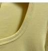 Plus Size French Style Square Neck Women's T-shirt - Tummy Concealing, Slimming Summer Short Sleeve Top