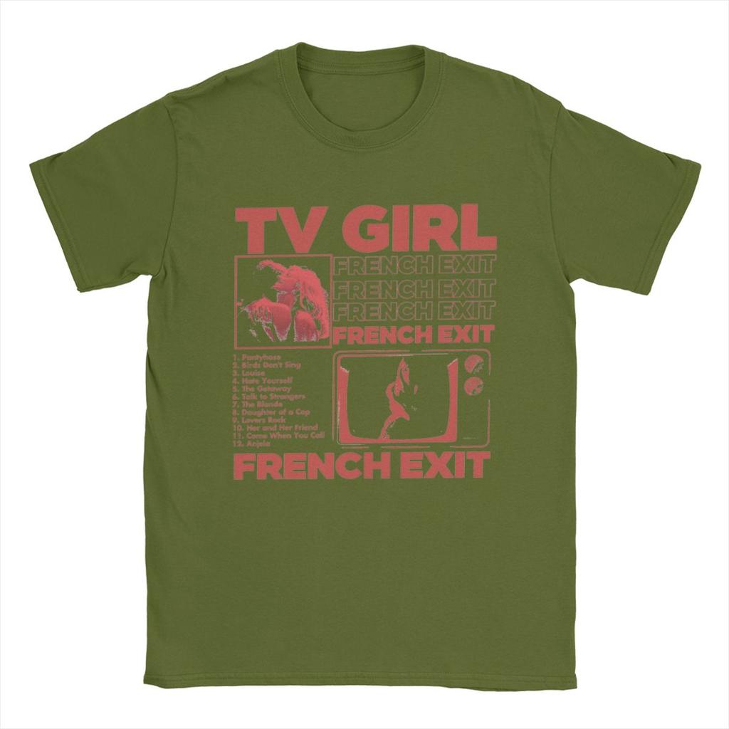 Camisetas Masculinas TV Girl Francês Engraçado Anos 90 Exit Music Novidade Algodão Puro Camisetas Manga Curta Camiseta Gola Redonda Roupa Original