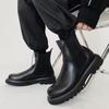 Chelsea Boots Leather British Chimney High-top Leather Shoes Winter New Black Casual Zhongbang Martin Boots