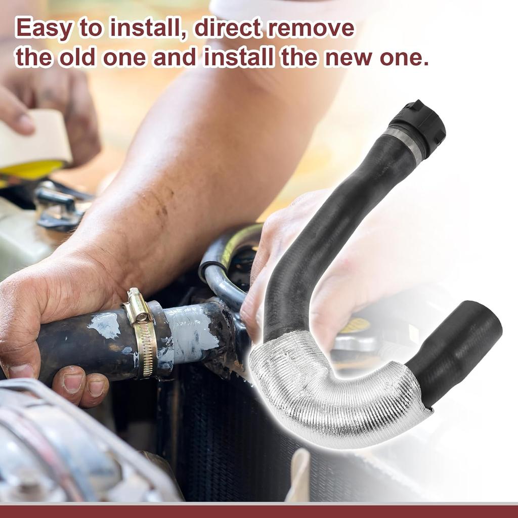 1 Pcs Radiator Coolant Hose for BMW 528i 3.0L L6 2011 Engine Heater Water Hose No.11537581942 Black Rubber