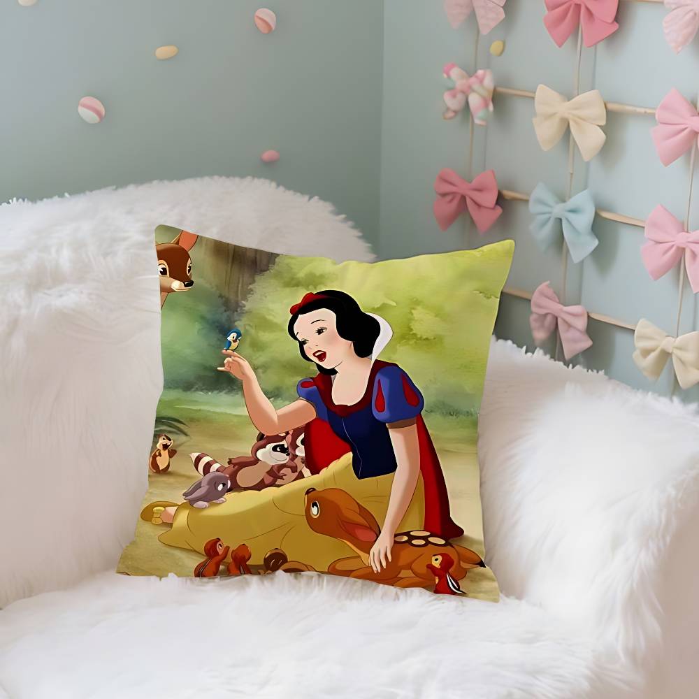 Classic Anime SsnowWhiteS Cute Case Plush Fabric Soft Pillowcase Double Sided Print Cushion Cover Household Gifts