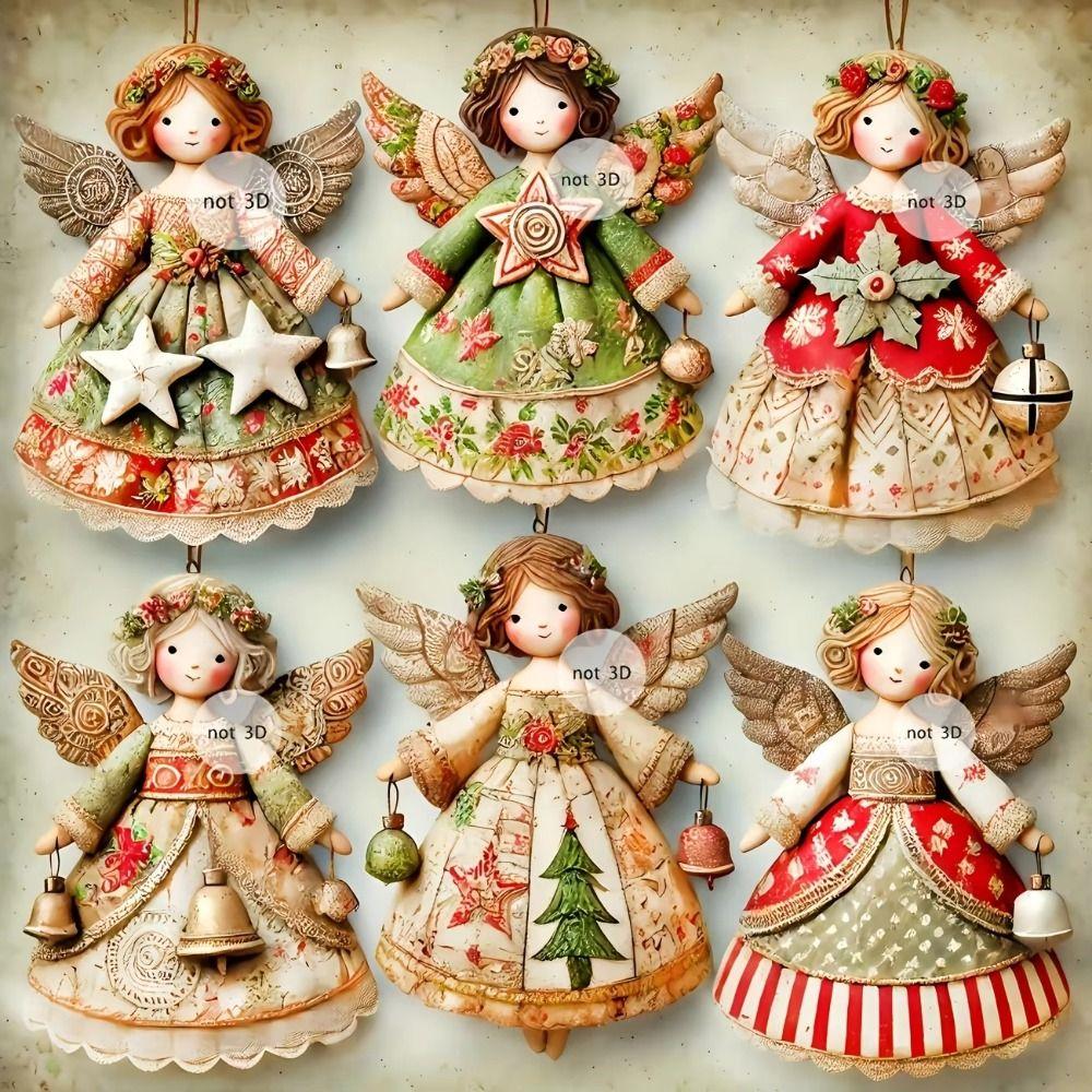 DIY Crafts Christmas Angel Pendant Fantasy Wooden Angel Pendant  Christmas Party