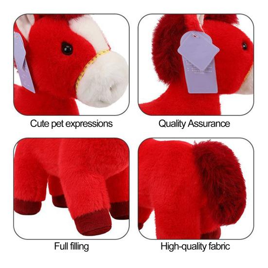 Realistic Horse Plush Toy Year of The Horse Zodiac Soft Stuffed Animal with PP Cotton Filling 2026 Chinese New Year Gift