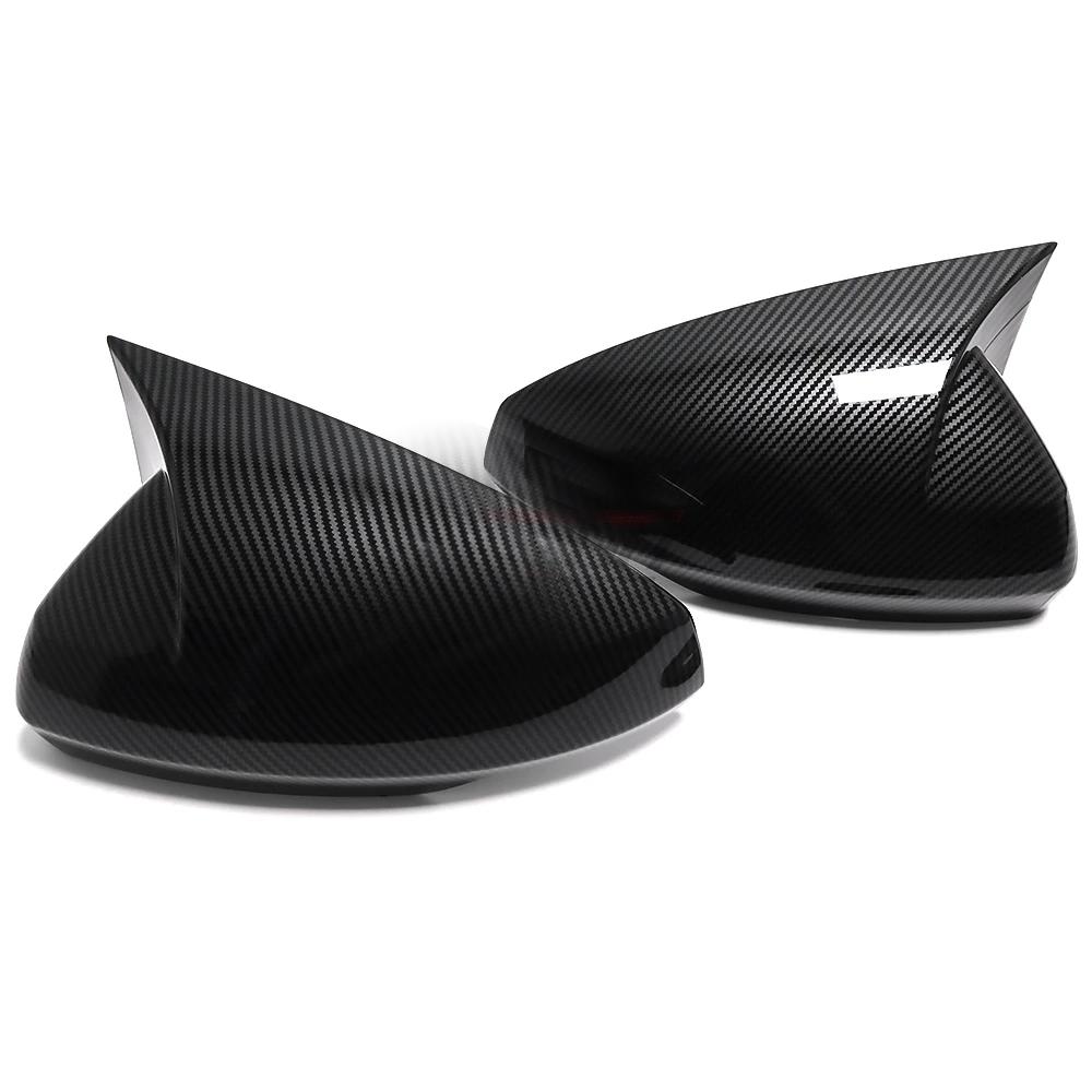 Rear View Mirror Cover For Volkswagen For VW Polo Mk6 AW GTI 2018- OX Horn Car Caps Shell Trim Carbon Fiber Look