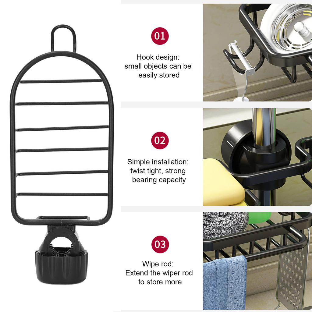 Hanging Faucet Storage Rack   Sink Dishcloth Sponge Drainer Rack for Kitchen Bathroom