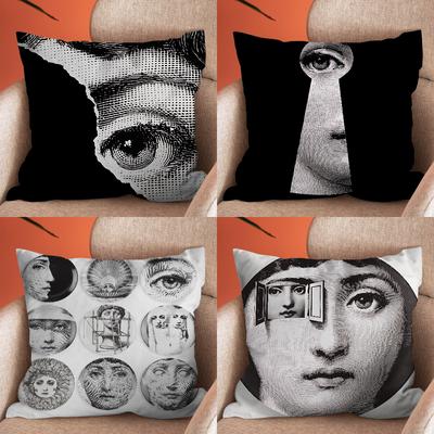 Face Art P-Piero Pillow Case Soft Cushion Case or Farmhouse Sofa Decor Home Decorations and Protector F-Fornasettis Pillow Case