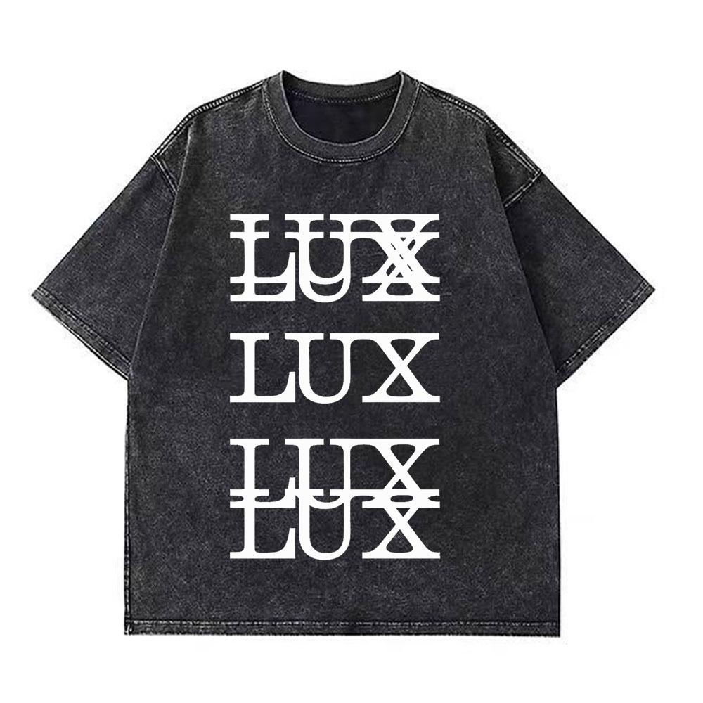 T-shirts Graphiques Notes de Musique Rosala LUX Unisexes Mode Femme T-shirt Ample Décontracté Esthétique T-shirts Lavés Streetwear