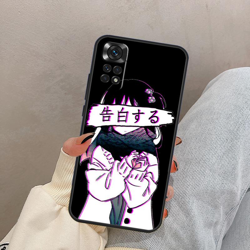 Sad Japanese Anime Aesthetic For Xiaomi Redmi Note 13 10 12 11 14 15 Pro Plus Case Cover For Redmi 15 13C 12C 14C 10C 15C