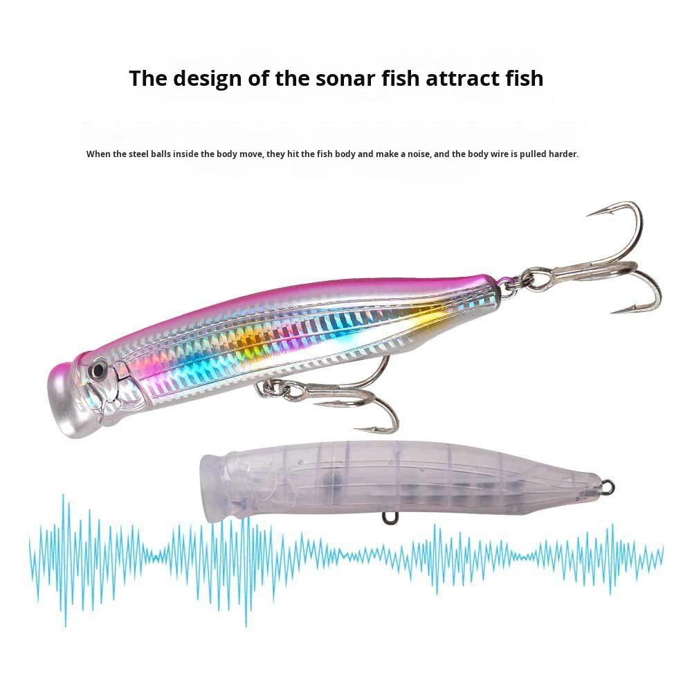 Sea Fishing Surface Wave Climbing ABS Artificial Hard Bait Poppers Lure with Hooks Long Casting Water Splash Bionic