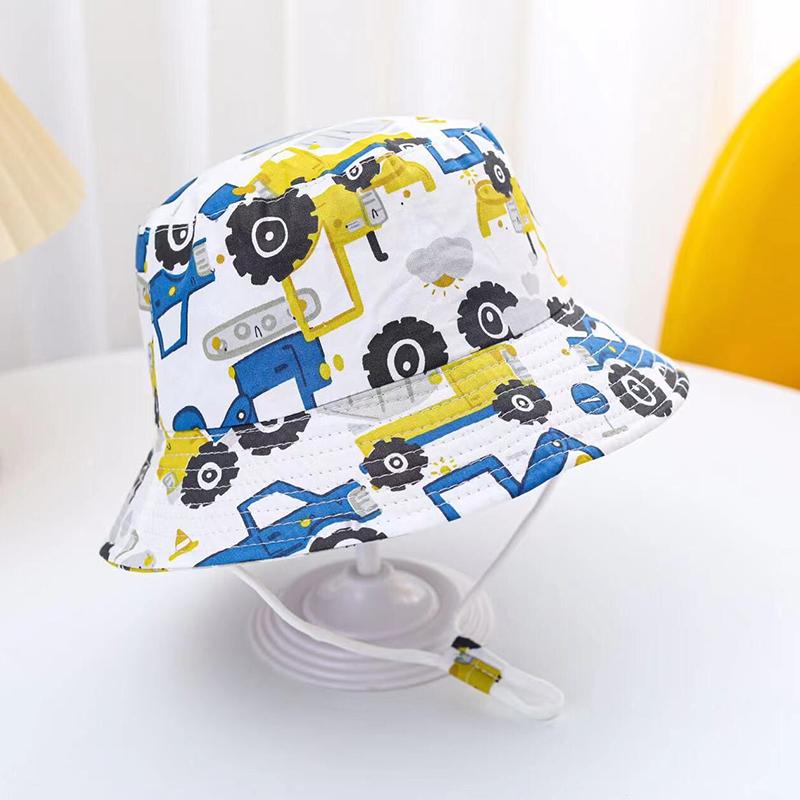 Summer Baby Hat Boy Girl Cotton Uv Protection Sun Cap Children Panama Beach Kids Bucket Hat Cute Cartoon Infant Caps