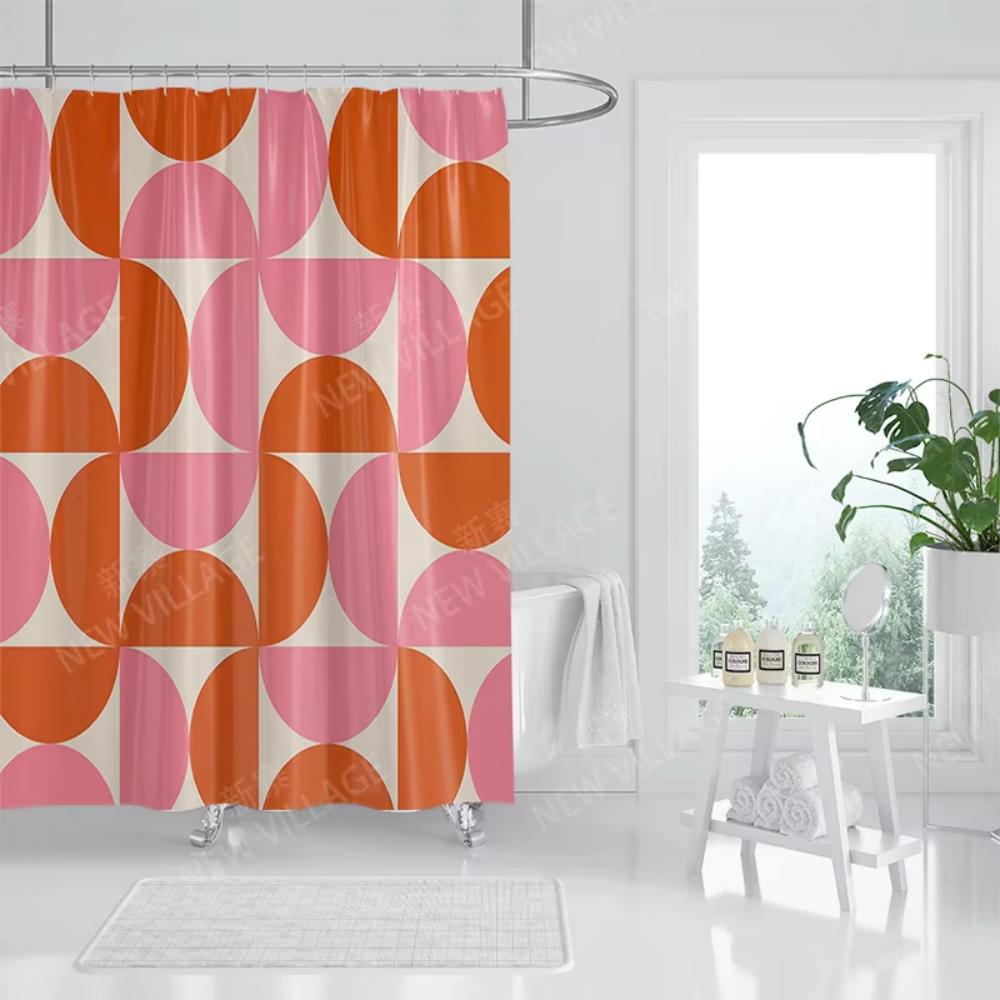 VIKAMA Nordic Minimalist Printed Shower Curtain, Water-Proof And Washable. For Bathroom Windows, Bathtub Bath Curtain Home Decor