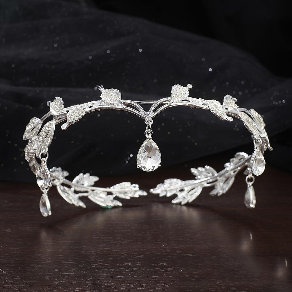 Vintage Forehead Pendant Rhinestone Tiara Headband for Weddings and Proms with Crystal Beads Formal Occasion Props