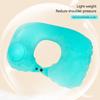 U Shape Neck Cushion Automatic Air Inflatable Pillow Compress Ring Pillow For Airplane Car Outdoor Travel Flocking Milk Fiber