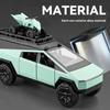 Tesla Cybertruck Camping Pickup mit Motorrad, SUV, Offroad-Modellauto aus Metall im Maßstab 1:24, Sammlerstück, Spielzeug für Kinder