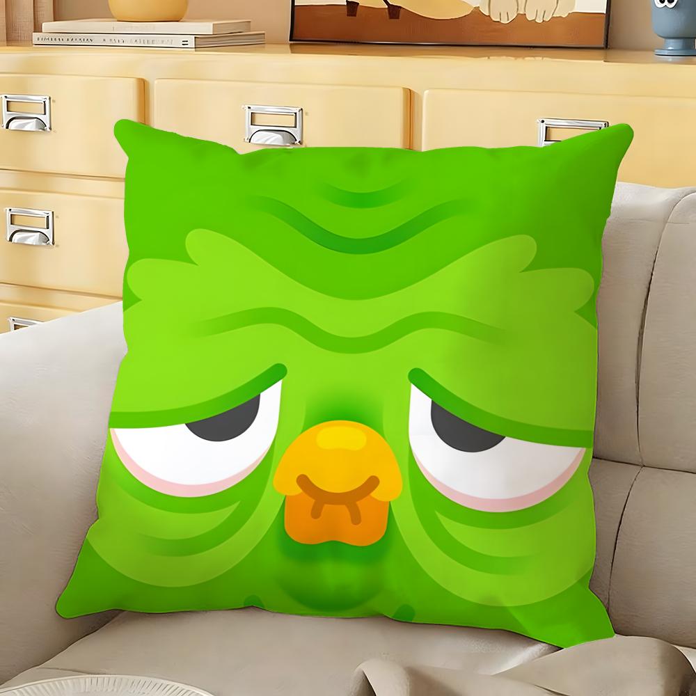 DDuolingo Cushion Cover Soft Durable Reversible Pillow Cover Home Car MultiScene Daily Comfort Pillowcase