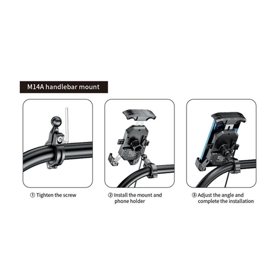 QC 3.0 USB Quick Wireless Charger 360° Horizontal Rotation For Motorbike Scooter