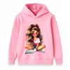 Kids Boys Girls Hooded Sweatshirt, Cute Cartoon Fashion Girl Print Casual Loose Pullover Hoodie, Soft Warm Long Sleeve Tops for Daily Wear School