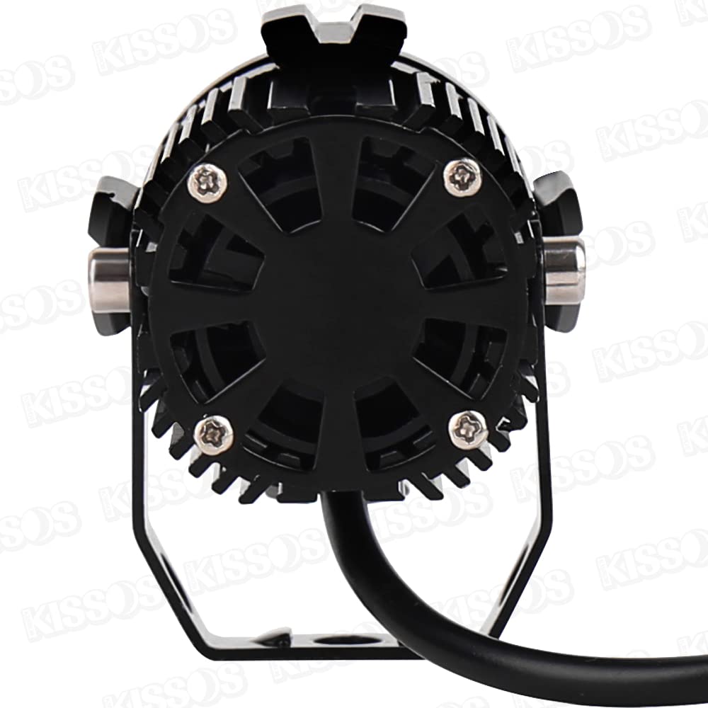 Universal LED Headlights and Fog Lamps for Motorcycles, White/Yellow Switchable, 12V, Set of 2