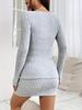 2025 Women's Casual Solid Color Long Sleeve Top & Short Skirt Set