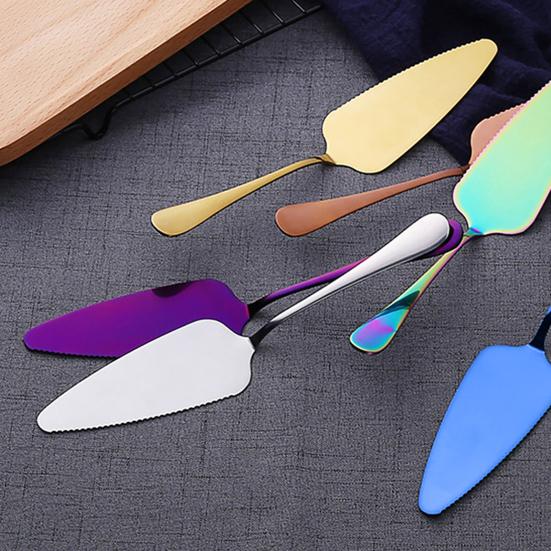Nerezový servírovací nůž na dort, cukrářský nůž na máslo, kráječ na pizzu a sýr, špachtle pro domácí kuchyň, párty