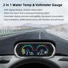 2 in 1 Auto Digital Water Temp Meter &Voltmeter &Oil Pressure Gauge Volt Voltage Meter with 1/8NPT Sensors For Car Truck 12V 24V