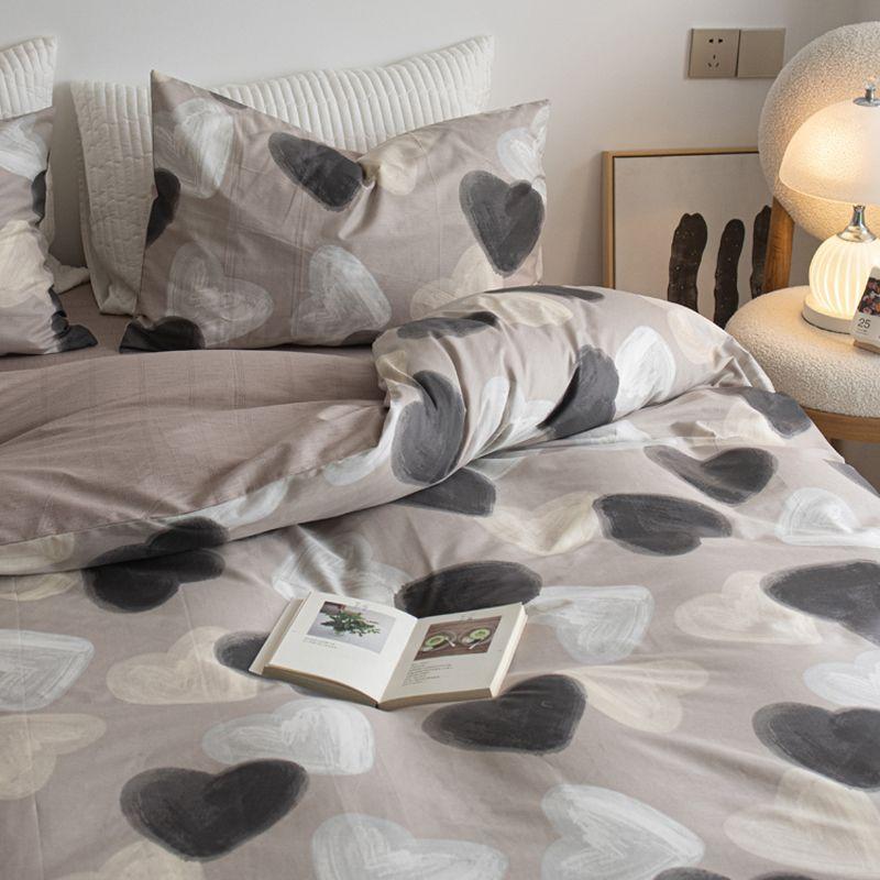 

Комплект постельного белья из пасторального стираного хлопка, четыре предмета, пододеяльник, простыня, комплект из трех предметов для двухместной спальни 1.2m bed