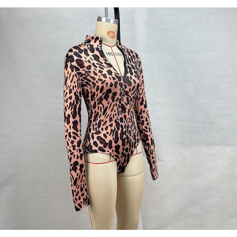 Women's Autumn Stand-up Collar Long Sleeve Waist-slimming Casual Bodysuit