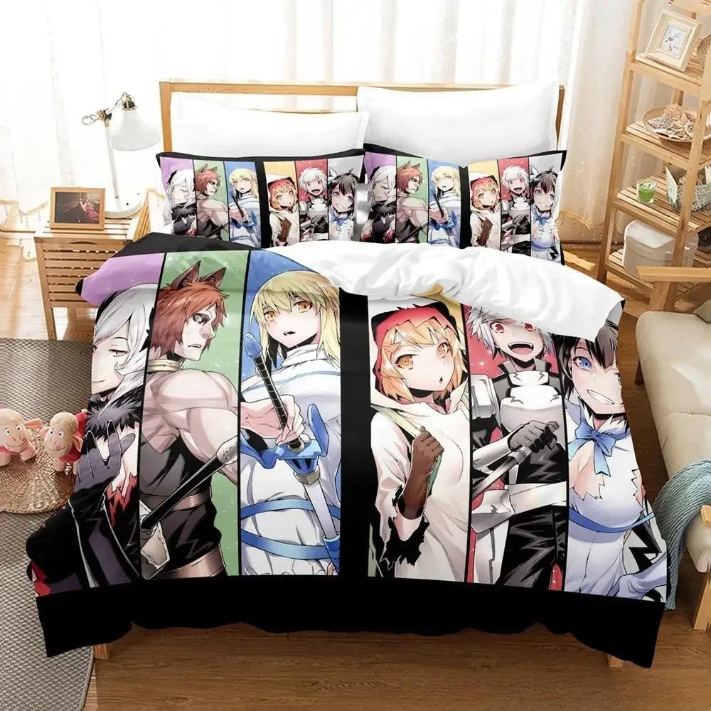 Comfortable Anime Print Bedding Set With Duvet Cover And Pillowcases King Queen Twin Sizes For Adults And Kids