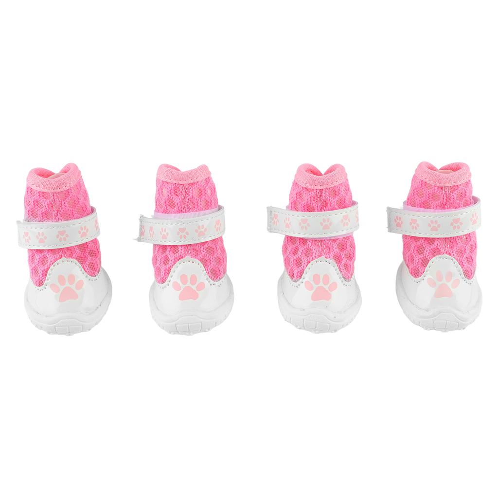 4pcs Dog Booties Spring Summer Fashionable Breathable Mesh Lightweight Slip Resistance Dog Paw Protector For Outdoor Walking