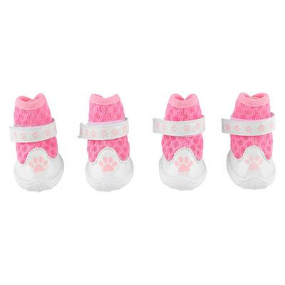 4pcs Dog Booties Summer Fashionable Breathable Mesh Lightweight Slip Resistance Dog Paw Protector