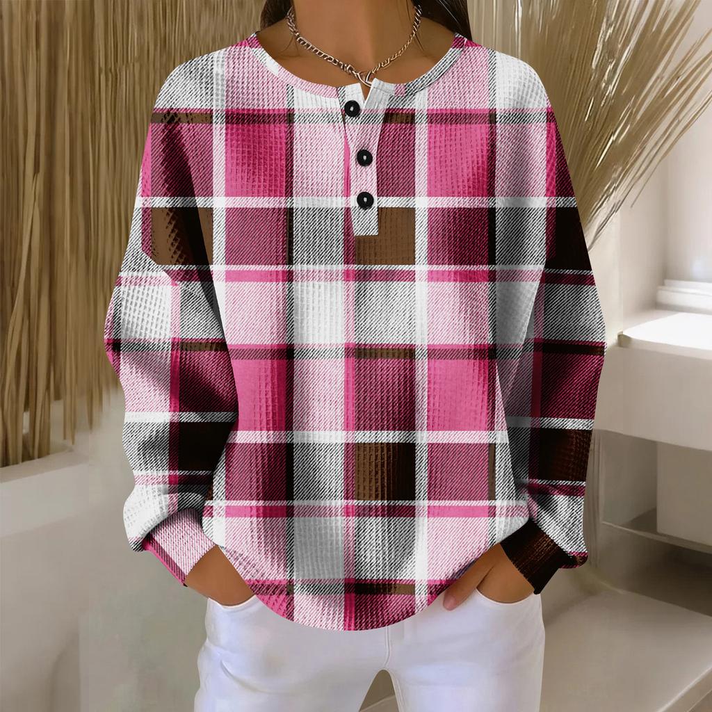 Women's Casual Shirts Long Sleeve Tops Button Up V Neck Loose Knit Fall Favorites For Women