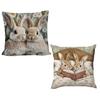 Pillowcase Easter Rabbit Print Easy-Care Design Soft Breathable Pillow Cover Sofa Bedroom Patio Home Decor