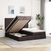 Ottoman Bed Frame - Maison Exclusive - Dark Brown Fabric - 160x200 Cm - Hydraulic Storage