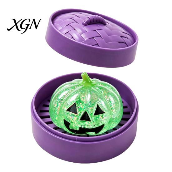 Stretchy Pumpkin Toy 1/4Pcs Halloween Stress Relief with Steamer, Glitter Head Squeeze Sensory Toy, Party Favors for Kids and Adults