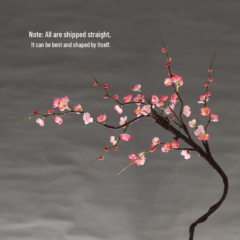 Single Artificial Plum Blossom Branch: Elegant Silk Flower for Indoor Vase Decoration