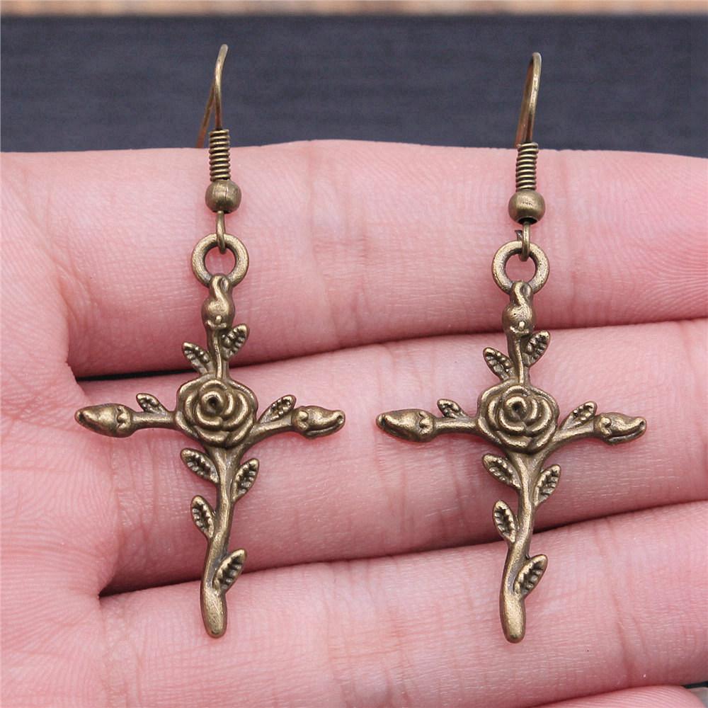 Casual Handmade Cross Amulet Drop Earrings Thoughtful Friendship Gift for Office Wear
