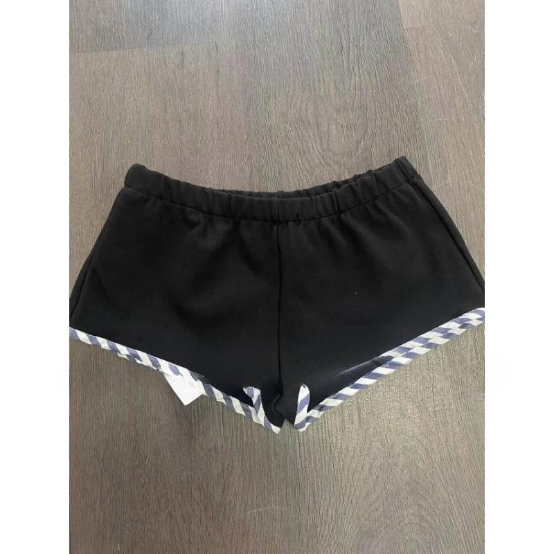 2000s Sweet Hot Girl Sexy Suit Women Autumn Striped Bubble Sleeve Off Shoulder Top Low Waist Shorts Two Piece Set Female Clothes