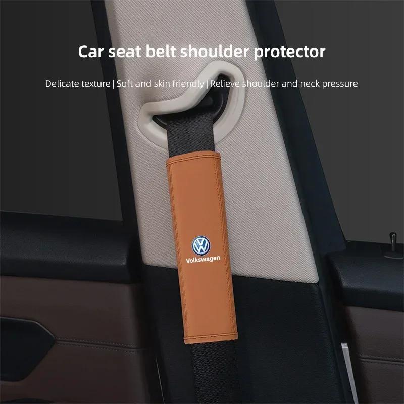 Lmn1 ·2Pcs Car Seat Belt Shoulder Cover Safety Belts Cushioning For VW Atlas Jetta Touareg Variant Golf Polo GTI Taos Nivus Passat