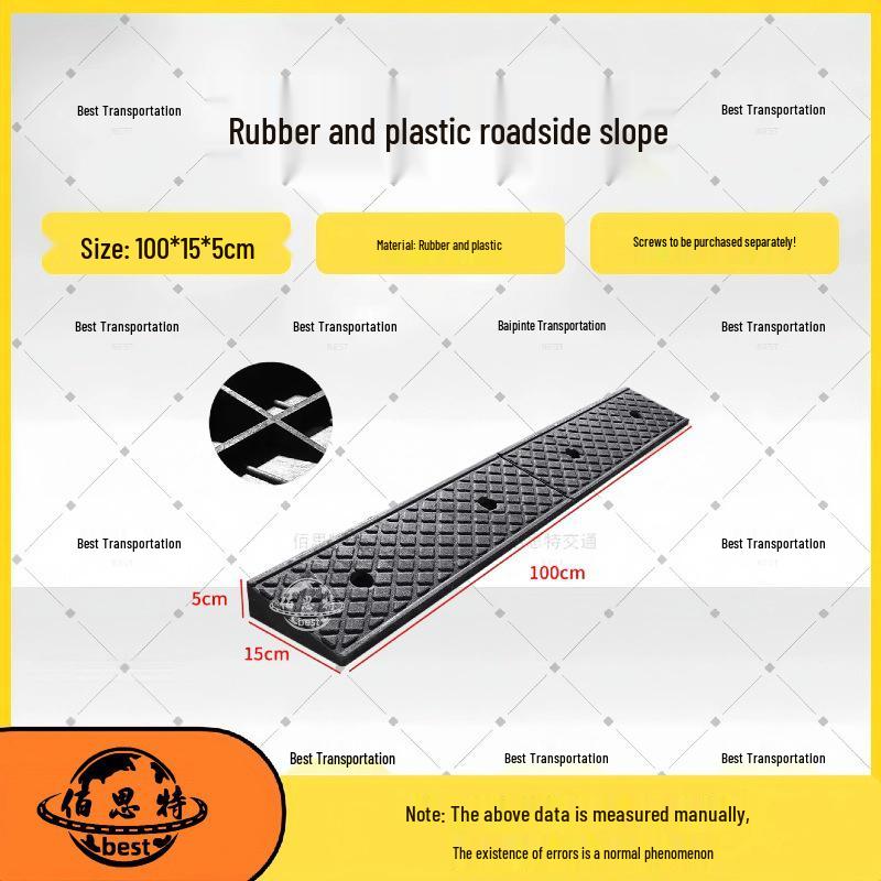Household Rubber Threshold Ramp for Curbs and Slopes: Car and Road Edge Climbing Pad